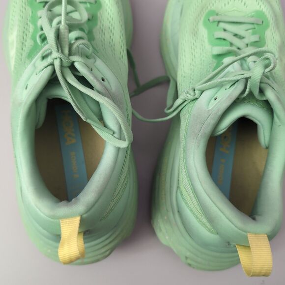 Hoka Bondi 8 Shoes Mens Size 9.5 D Lime Glow Sneakers Hoka One One